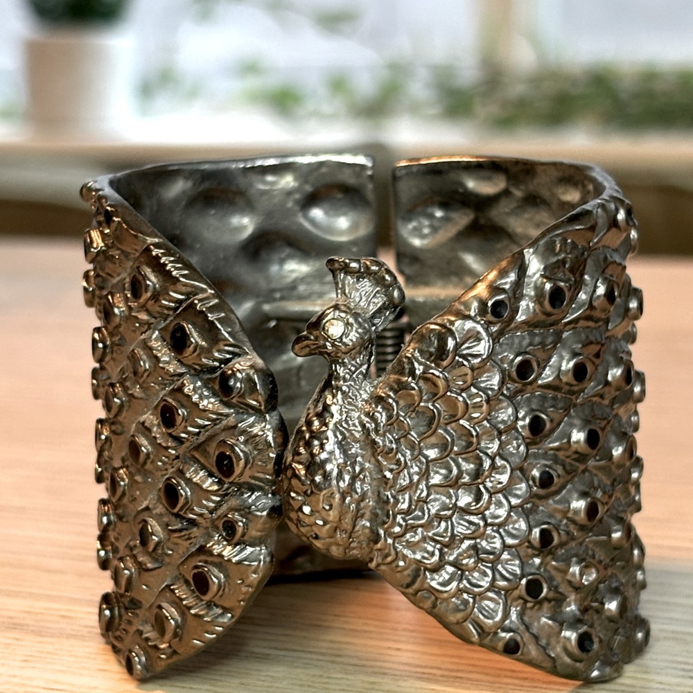 Peacock cuff bracelet